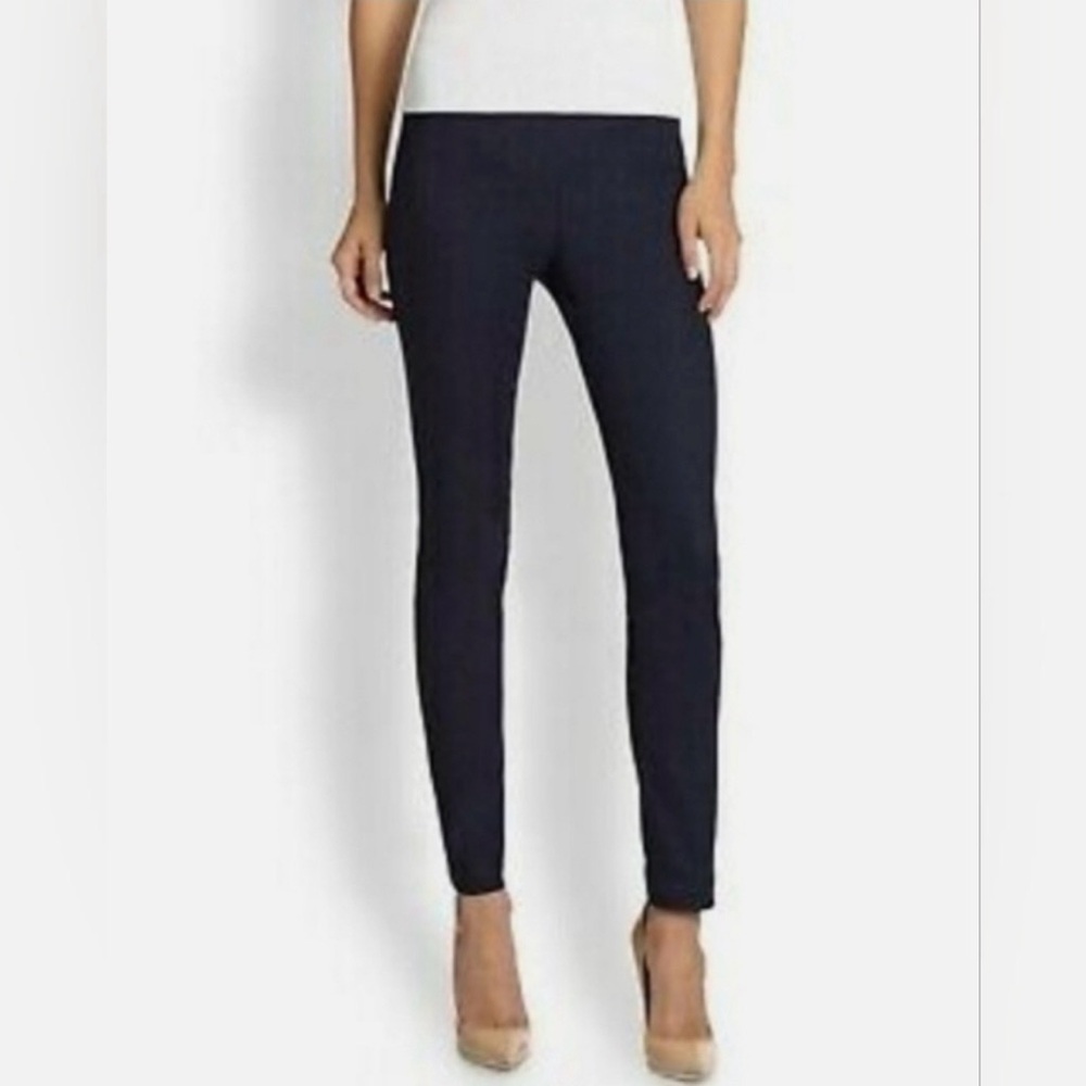 St. John Black Pull-On Knit Leggings Slim Fit Stretch Pants